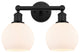 Innovations 616-2W-BK-G121-6 2 Light 15" Bath Vanity Light, Matte Black