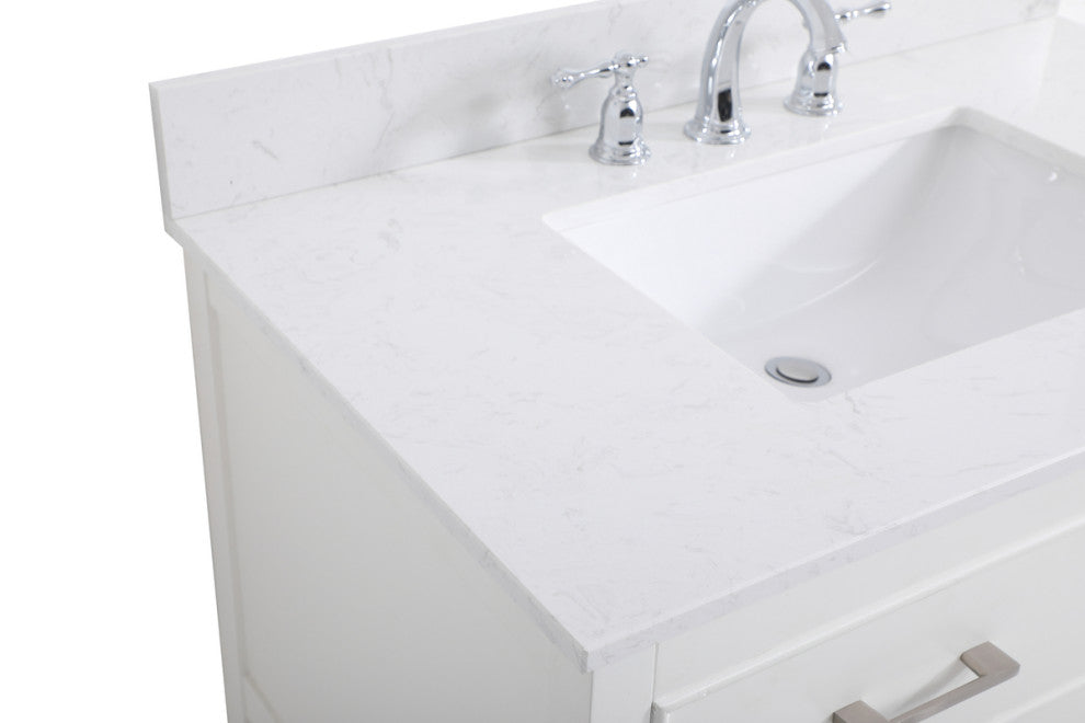 Skylar 36" Single Bathroom Vanity, White, With Backsplash