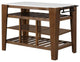 Benzara BM251153 4 Tier Kitchen Island, Slatted Shelve, Side Handle, Brown/White