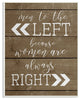 Men Left Because Women Are Right Planked Look Wall Plaque Art, 10"x15"