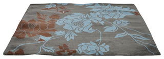 HAND TUFTED WOOL ECO-FRIENDLY AREA RUGS - Square,Gray Blue,Floral