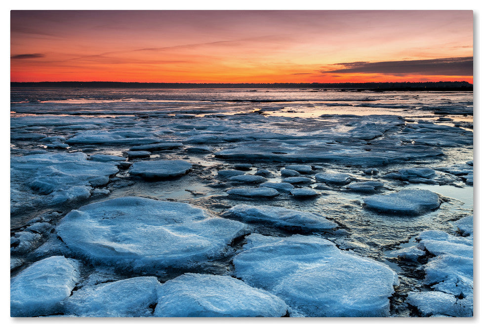 Pierre Leclerc 'Icy Sunrise 2' Canvas Art, 19x12