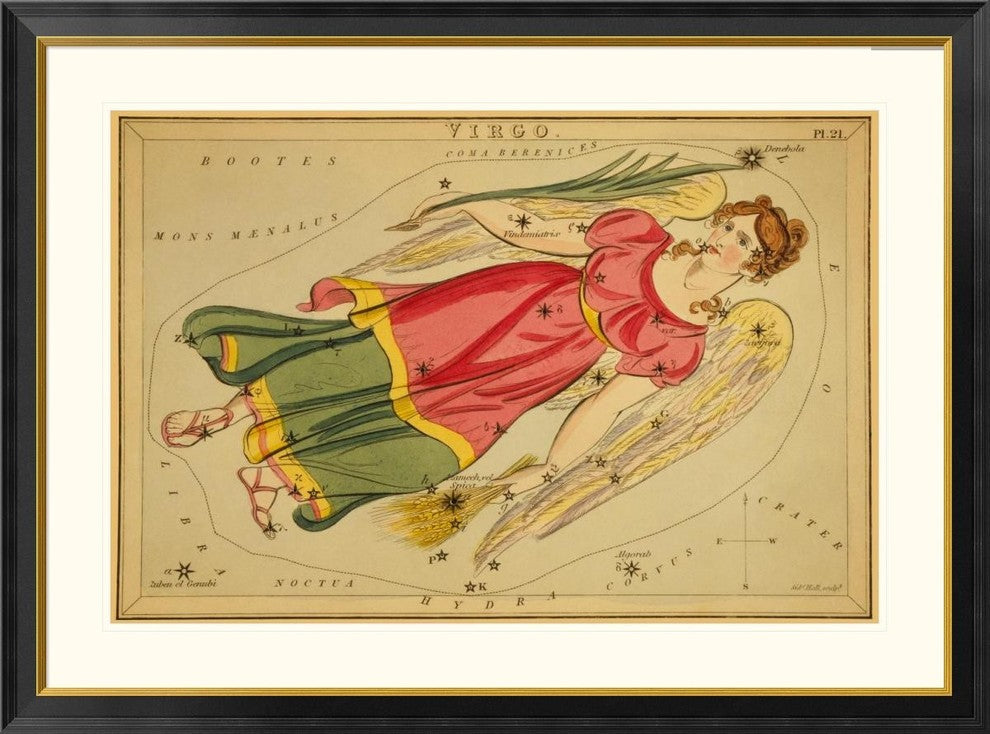 "Virgo, 1825" Framed Digital Print by Jehoshaphat Aspin, 46x34"