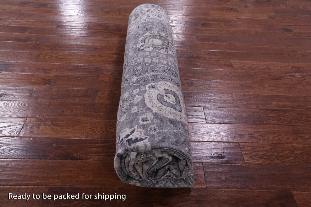 8' 11" X 12' 1" Wool and Silk Persian Handmade Rug Q9097