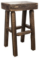 Homestead Collection Half Log Barstool, Stain and Clear Lacquer Finish