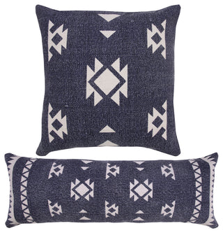 Southwestern Decorative Denim Geometric 20" x 20" Throw Pillow