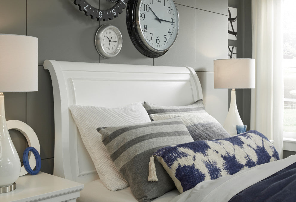 Canterbury Sleigh Headboard, Twin, Natural White