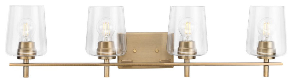 Calais 34" 4-Light Vintage Brass Vanity Light