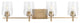 Calais 34" 4-Light Vintage Brass Vanity Light