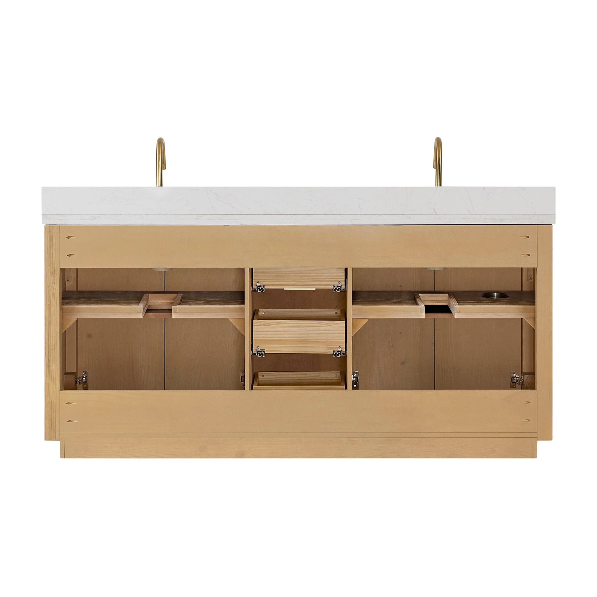 Cadiz Bath Vanity, Composite Stone Top, Washed Ash Grey, 72", No Mirror