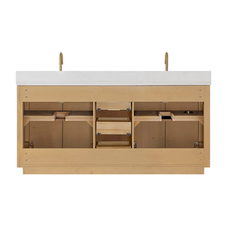 Cadiz Bath Vanity, Composite Stone Top, Washed Ash Grey, 72", No Mirror