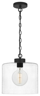 Quoizel ABR1512MBK One Light Mini Pendant, Matte Black Finish