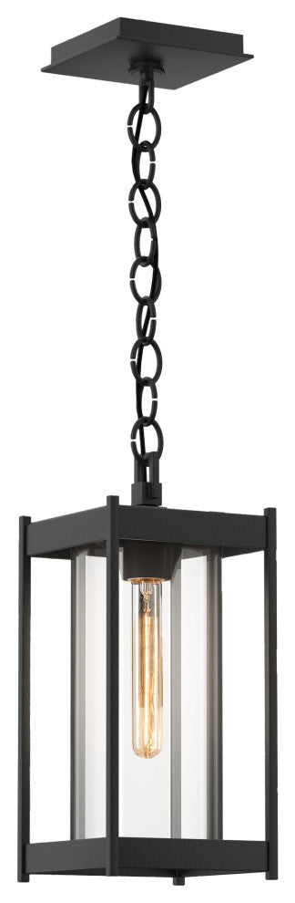 Cela Medium Outdoor Lantern Coastal Black Finish, Clear Glass