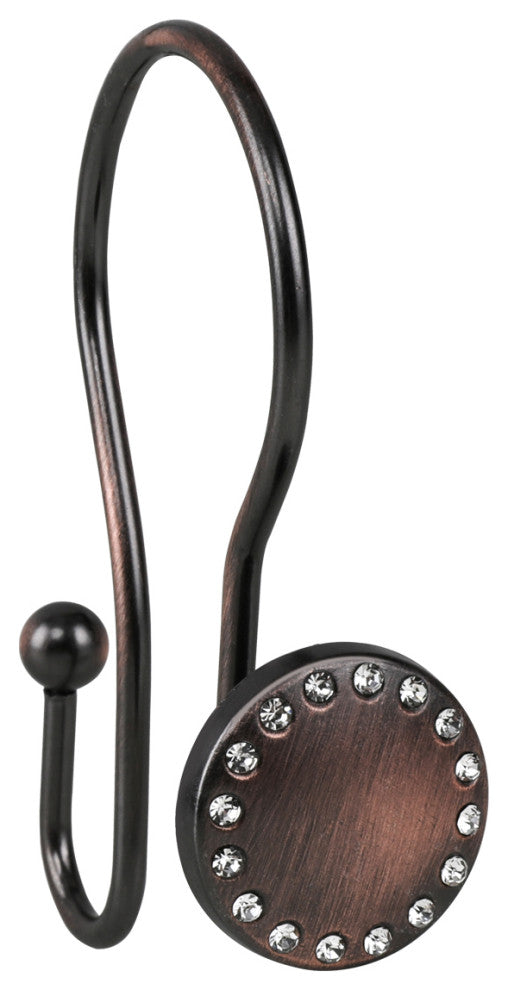 Utopia Alley Shower Hooks - Double Shower Curtain Rings for Bathroom, Set of 12, Oil Rubbed Bronze