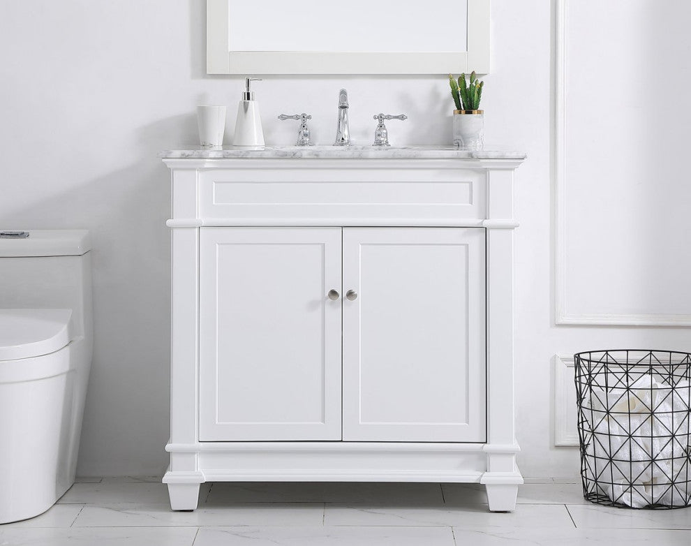 Weston Single Bathroom Vanity Set, White, 36