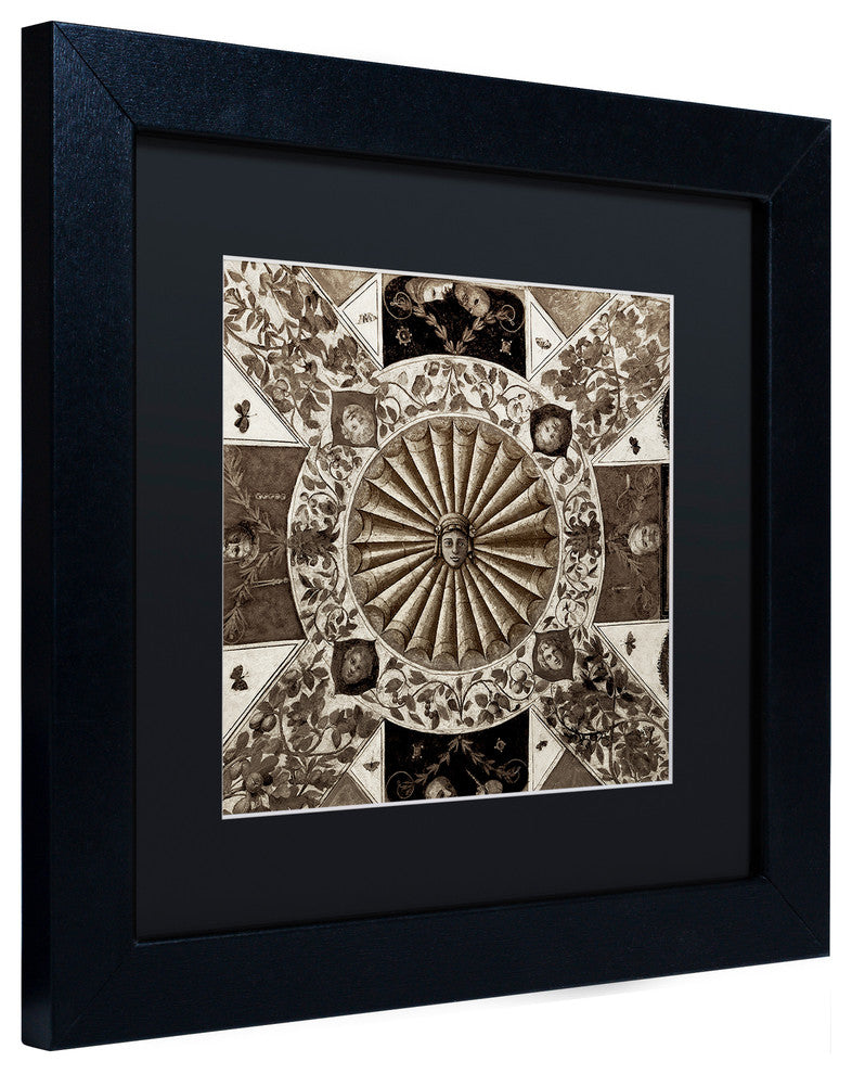 Alan Blaustein ''Giardini Italiano VII'' Art, Black Frame, Black Mat, 11x11
