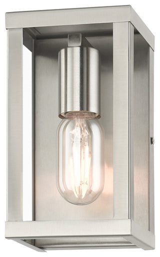 Livex Lighting Gaffney 1-Light Brushed Nickel Outdoor Small Wall Lantern