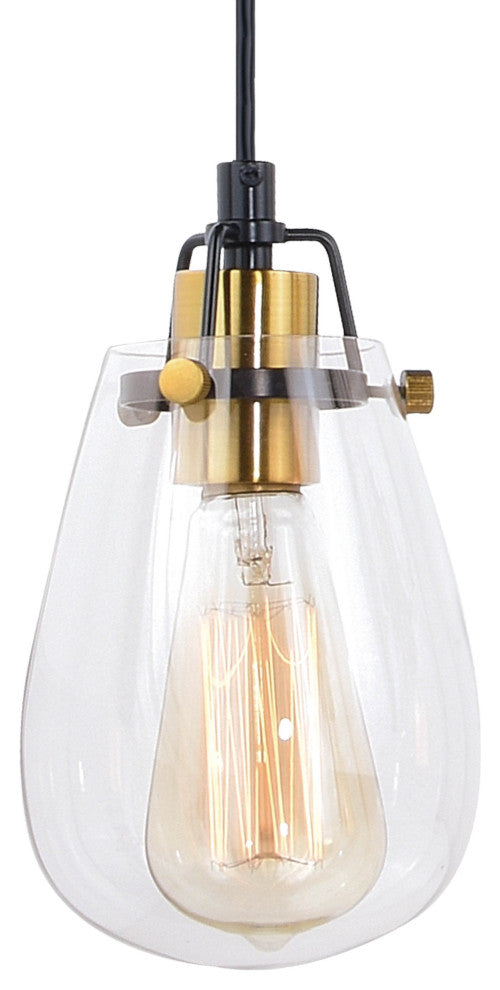 Kassidy 4L Dual Mount Linear Chandelier or Vanity Light Black and Natural Brass