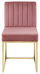 Carriage Channel Tufted Sled Base Performance Velvet Dining Chair