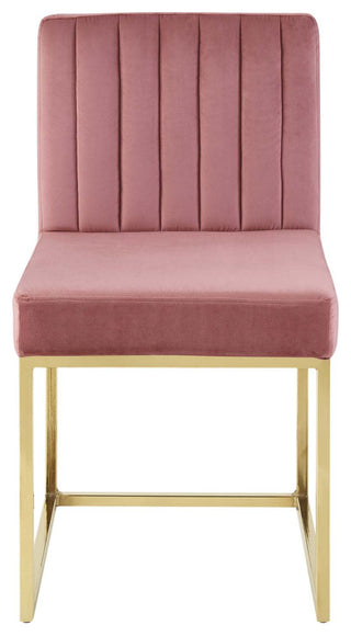 Carriage Channel Tufted Sled Base Performance Velvet Dining Chair