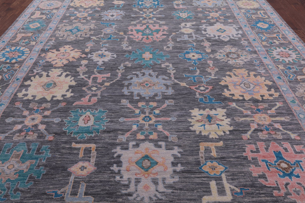 Hand Knotted Turkish Oushak Wool Rug 10' 2" X 13' 8" - Q14961