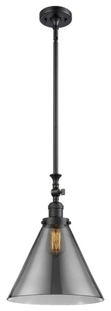 X-Large Cone 1-Light Mini Pendant, Matte Black, Plated Smoke