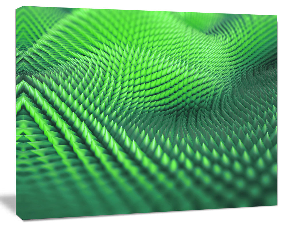 Green 3D Spiny Texture, Abstract Canvas Art Print, 40"x30"