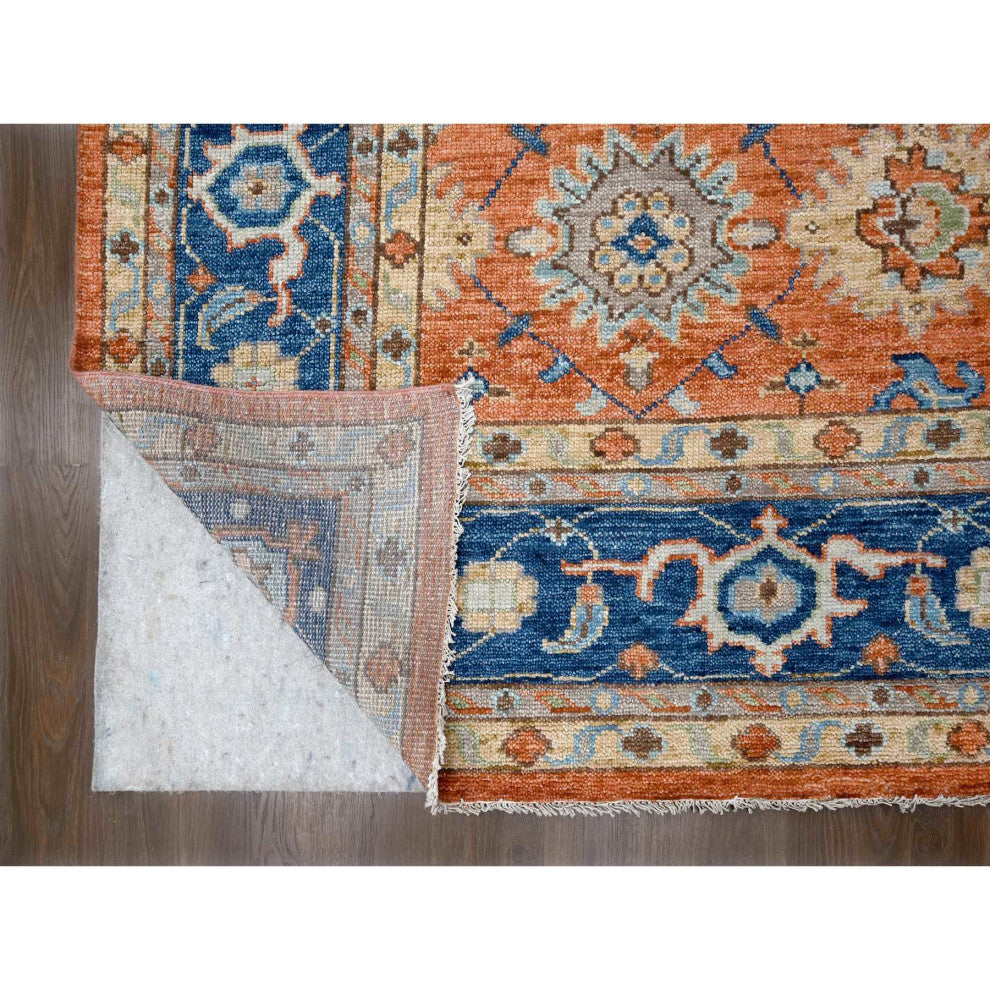 Knockout Orange Mahal Design Wool Hand Knotted Oversized Oriental Rug 12'x17'10"