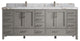 Malibu 84 Double Sink Bath Vanity in Elephant Skin Gray 2" Viola Gold