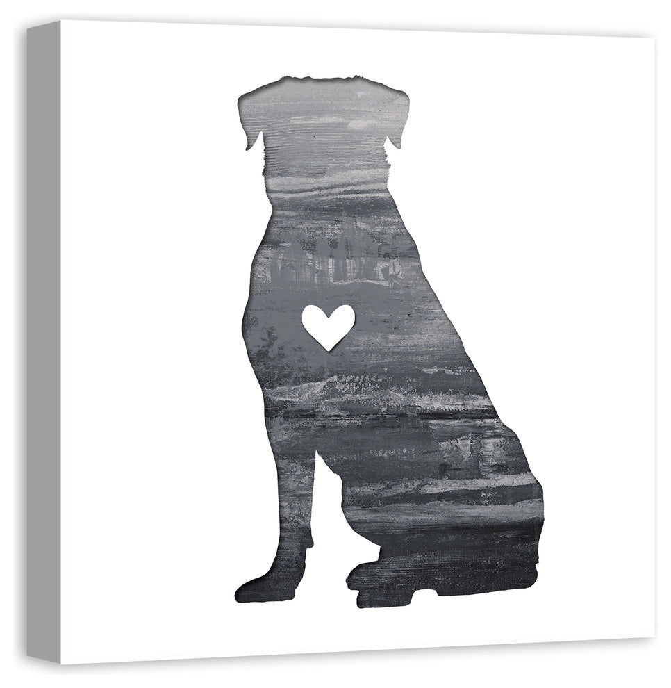 Designs Direct Creative Group Ink Silhouette Rottweiler 24x24 Canvas Wall Art