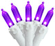 Set of 50 Purple LED Mini Christmas Lights 4" Spacing - White Wire