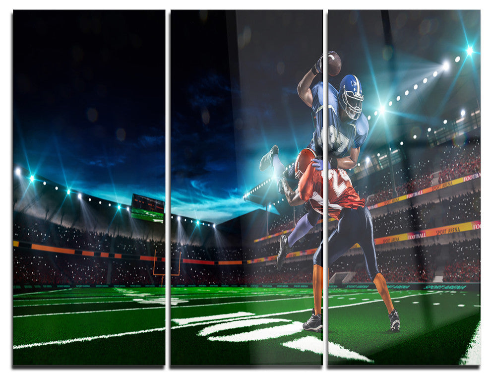 "American Football Player" Digital Metal Wall Art, 3 Panels, 36"x28"
