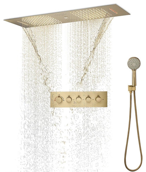 Rainfall Musical Shower System With Hand Shower, Style D-Phone Control Light