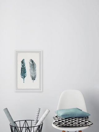 "Metallic Feathers" Framed Painting Print, 12"x18"