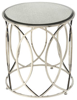Butler Specialty Desiree Mirror And Nickel End Table In White