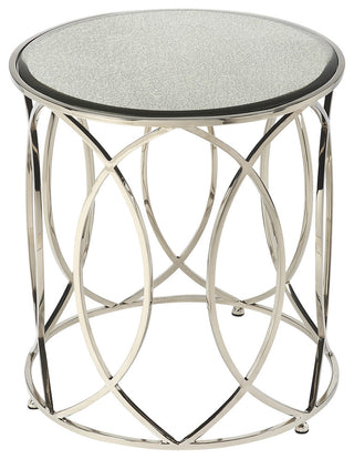 Butler Specialty Desiree Mirror And Nickel End Table In White