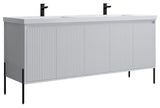 Flutie 72" Bathroom Vanity Kit, White With White Sink