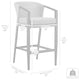 Palma Outdoor Stool, Aluminum & Wicker With Gray Cushions, Bar Height