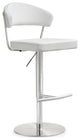 TOV Furniture Cosmo White Stainless Steel Barstool