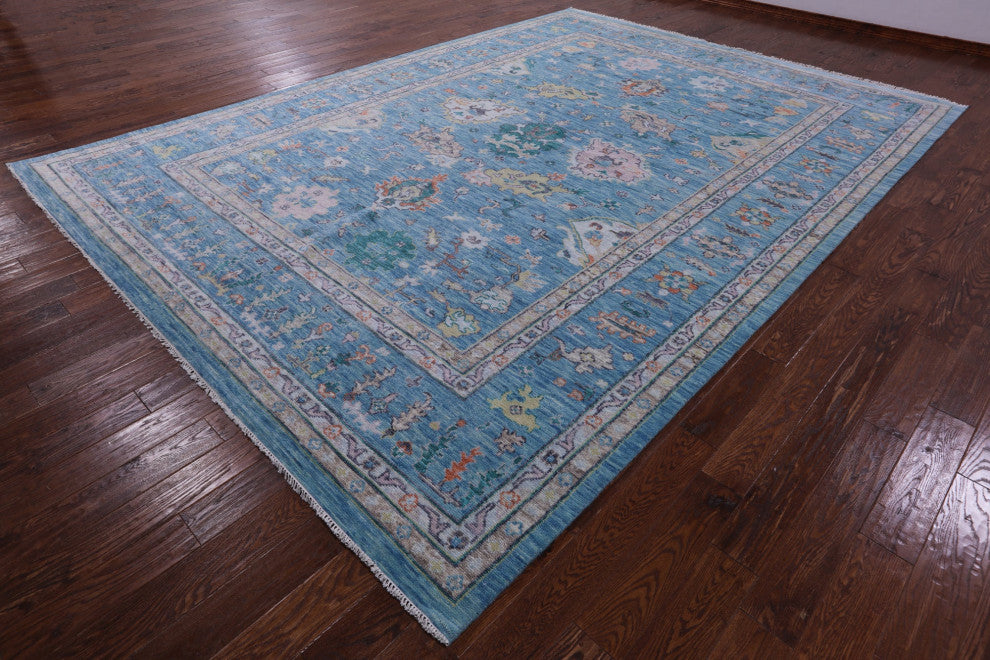10' 3" X 14' 2" Turkish Oushak Hand Knotted Wool Rug - Q13276
