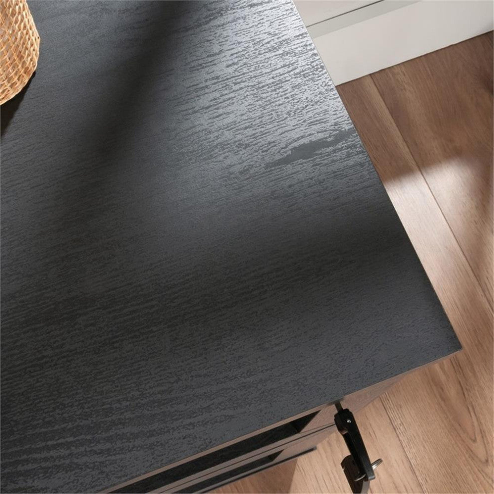 Sauder Tiffin Line 2-Drawer Engineered Wood Lateral File Cabinet in Raven Oak