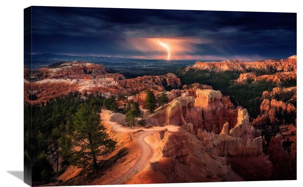 "Lightning Over Bryce Canyon" Canvas Giclee by Stefan Mitterwallner, 30"x20"