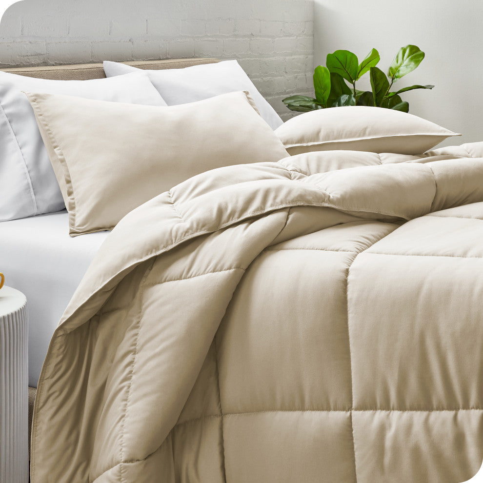 Bare Home Down Alternative Comforter Set, Sand, Queen