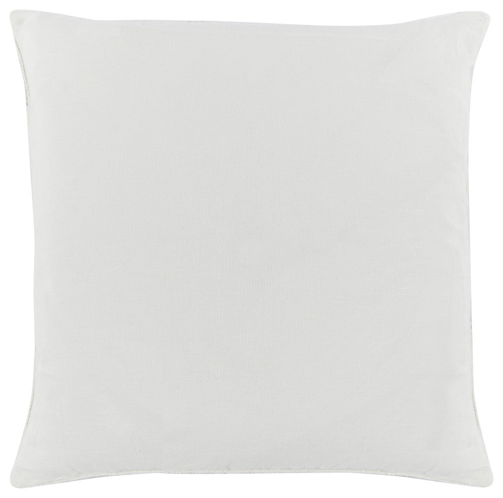 Mia Knitted 22" x 22" Throw Pillow, Natural Ivory