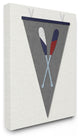 Stupell Ind. Pennant Oars Fabric Collage Gray Canvas Art, 30"x40"