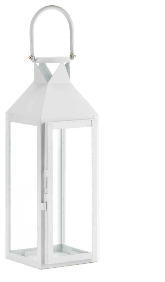 White Manhattan Candle Lantern