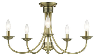 Livex Lighting Estate 5-Light Antique Brass Large Semi-Flush
