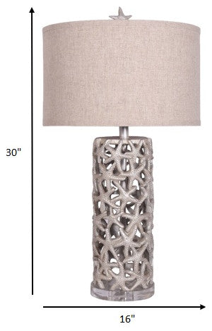 Set of 2 Beige Starfish Network Table Lamps