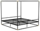 CosmoLiving Celeste Canopy Metal Bed King Size Frame in Black/Gold