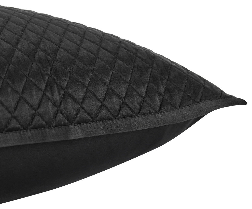 Winthrop 100% Sateen Black King Sham by Kosas Home, Black, Euro Sham